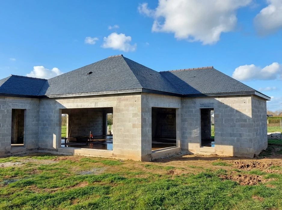 Vue aérienne d'un chantier de construction résidentiel