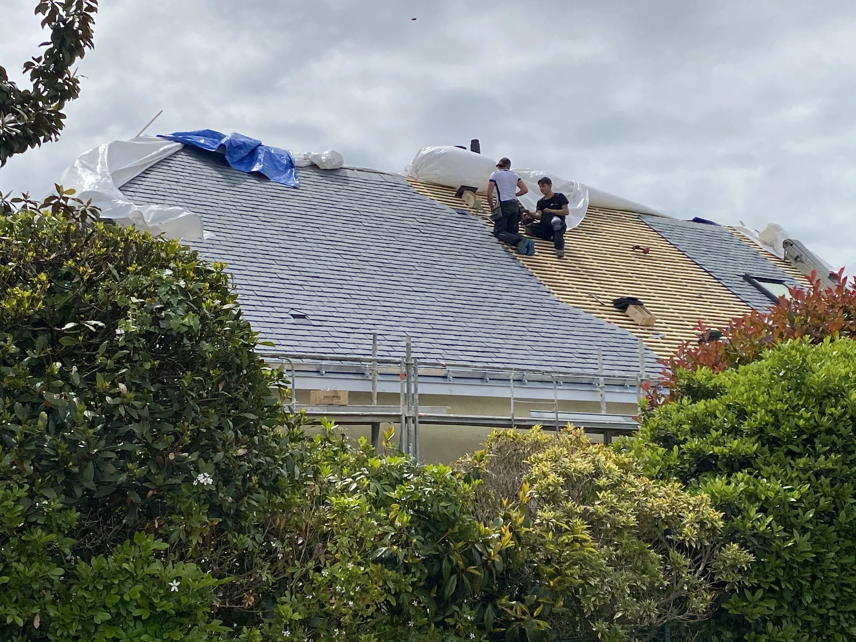 Vue aérienne d'un chantier de construction résidentiel